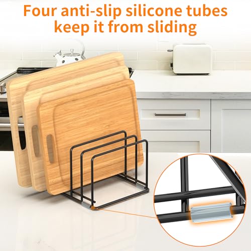 Cutting Board Organizer, Kitchen Cabinet Organizer, Divided Rack with 5 Slots for Baking Trays, Cutting Boards - Cookie sheet Organizer Inside Cabinet, Baking Sheets Holder (medium) - style: 1PC(Medium)
