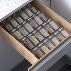 Jadehom 19 x 13 Inches Spice Drawer Organizer, 4 Tier Clear Acrylic Expandable In-Drawer Seasoning Jars Rack, Kitchen Drawer Spice Insert Tray for Cabinet/Countertop - size: 4 Pcs x 13 inch Width