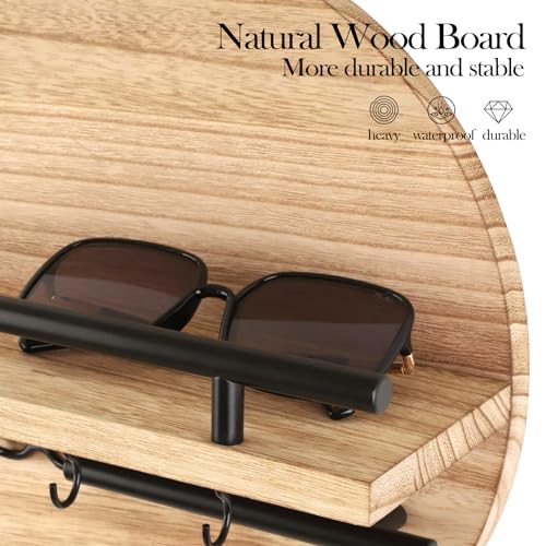 Gurfuy Key Holder for Wall with Shelf - Wood Mail Organizer and Rack with Shelf Hooks Wall Mounted for Entryway Decor Magazines Letter Storage Farmhouse Living Room Bedroom Doorway (Nature) - color: Nature