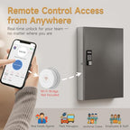 192-Key Smart Key Lock Box Wall Mount – Commercial Key Cabinet with App, Keypad, Bluetooth & WiFi Unlock (Sold Separately), Access Log Tracking, Key Management System for School, Office - size: 192 Key(Smart)