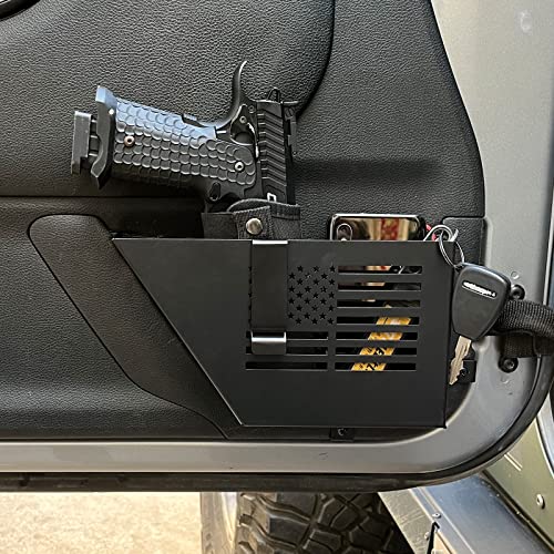 MAIKER Metal Front Door Storage Box, Door Side Insert Organizer Box Pockets for 2007-2018 Jeep Wrangler JK JKU 2/4 Door 2pcs(Black) - size: JK/JKU Front