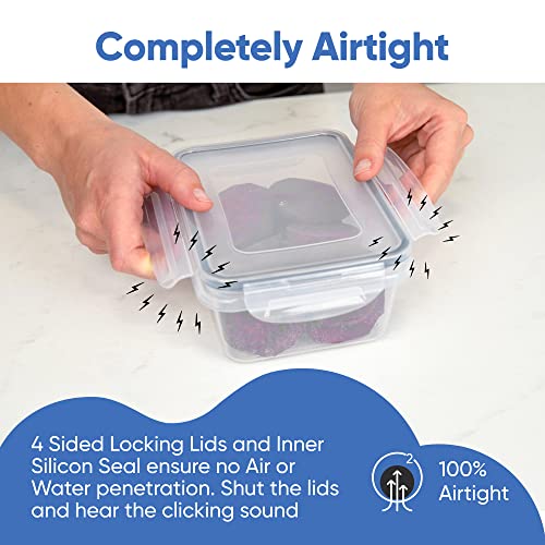 Chef's Path 32 Piece Airtight Food Storage Containers with Easy Snap Lids, 16 Containers and Lids, Stackable Kitchen and Pantry Canisters for Meal Prep and Food Storage - Transparent - color: Pack of 16