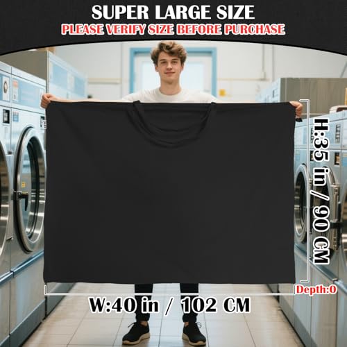 Canvas Laundry Bag 40"W x 35"H, Thick Canvas Laundry Bag with Handles & Drawstring, Extra Large Heavy Duty Washable Storage Sack (XXL, Black) - color: Black, size: XXL 40"Wx35"H┃1 Pack