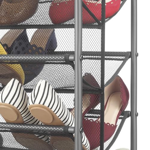 Whitmor 10-Tier Double Sided Shoe Cart, Gunmetal - size: 10-Tier,Gunmetal