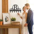 Metal Letter B Key Holder for Wall, Decorative Metal Key Holder Wall Mount, Key Hooks Coat Rack Monogram Wall Decor, Perfect for Bathroom, Living Room, Kitchen, Anniversary Housewarming Gift - style: B