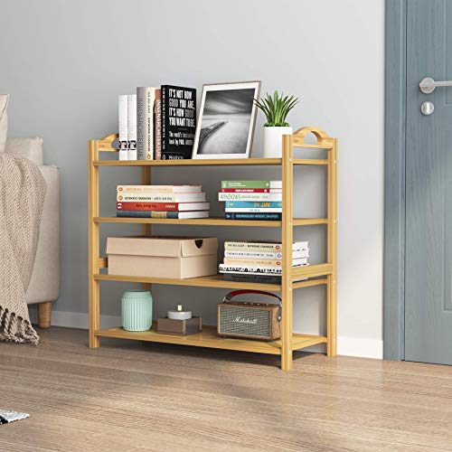 UDEAR Bamboo Shoe Rack 4-Tier Shoe Storage Organizer Entryway Shoe Shelf - size: 4-Tier
