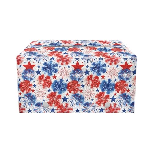 American Flag Tissue Box Cover, Rectangle Modern Leather Tissue Box Tissues Boxs Fashion Organizers with Fashion Prints Home Decor Items - color: American Flag 2