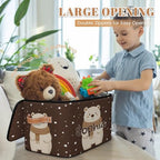 Custom Storage Basket with Name, Personalized Storage Bins with Zipper Lid, Foldable Fabric Storage Box Large capacity with Handle Scarf Bear - color: Option 2