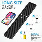 ZAPPOWARE Kitchen Sink Narrow Silicone Holder Tray 17.7"x3.1", Vanity & Bathroom Organizer, Black, Heat-Resistant Mat - color: Black, size: 17.7" x 3.1" x 0.4"