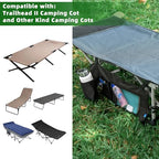 Xxerciz Side Bag for Camping Cot, Bedside Storage Pocket for Coleman Camping Cot, Nylon pouch with Mesh Pocket for Camping Travel, Wagon Cart Side Storage Bag, 24.5 ×11 Inches