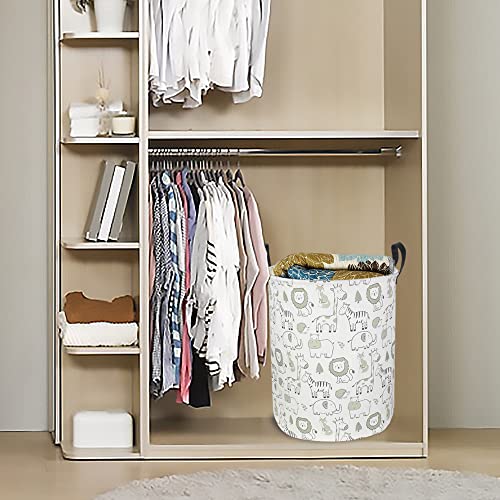 CLOCOR Baby Laundry Basket,Collapsible Kids Toys Storage Baskets,Nursery Hamper for Boys and Girls,Jungle Bedroom Decor,Gift Basket（Green Animals - color: Green Animals