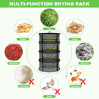 MEKOLIFE Herb Drying Rack Hanging-8 Layer, Collapsible Large Capacity Mesh Net with Green Zipper, Hooks & Bonus Garden Scissors, for Fresh Herbs/Flowers/Plants, Indoor Outdoor Use (23.62") - size: 8 Layers