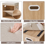YMYNY Small Shoe Storage Bench with Cushion, 2 Tier Entryway Bench with Storage, Shoe Rack Bench for Entryway, Living Room, Hallway, Closet, Bedroom, 15.4L*11W*16.54H, Light Natural UHBD028R - color: Light Natural