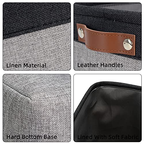 DULLEMELO Cube Basket for Storage, Collapsible Fabric Cube for Organizing, Storage Cube for Closet, Laundry, Nursery, Shelves, Decorative Basket for Gifts Empty (Black&Gray) - color: Black&Gray, size: Cube-13"x13"x13"