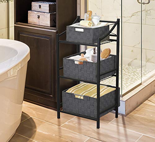 Sorbus Storage Baskets for Organizing (Set of 7), Mesh Hand-Woven Design, Linen Closet Organizers and Storage, Organizer Storage Baskets for Shelves, Variety Pack Organizers and Storage (Grey) - color: 7 Piece - Grey