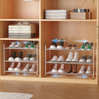 3 Tier Expandable Shoe Rack for Closet, Stainless Steel Shoe Shelf, Strong Weight Capacity Shoes Organizer, Easy to Install and Saving Space Standing Shelf with Sturdy Frame(3 Tier) - size: 3 Tier
