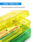 Tamaki 1 Pack Plastic Pencil Box Large Capacity Pencil Boxes Clear Boxes with Snap-tight Lid Stackable Design and Stylish Office Supplies Storage Organizer Box, Yellow - color: Yellow