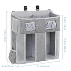 Accmor Changing Table Diaper Organizer, Hanging Diaper Caddy Organizer Stacker for Cribs Changing Table Playard Wall Baby Essentials Storage, Grey - style: Double Enlarged-Grey