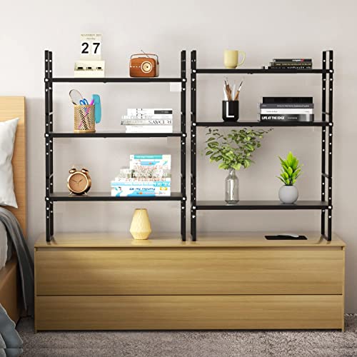 Jojocross Expandable Stackable Spice Rack Cabinet Shelf Organizer in Cabinets Shelves Kitchen Cupboard Organization Stack up Racks Pantry Countertop Storage Large/Black 3 Packs - color: 3 Packs/Black, size: L:10.04"D x 16.6"W x 5.75"H