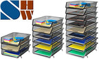 Simple Houseware Stackable Desk File Document Letter Tray Organizer, 3 Packs, Black - color: Black, size: Standard Entry