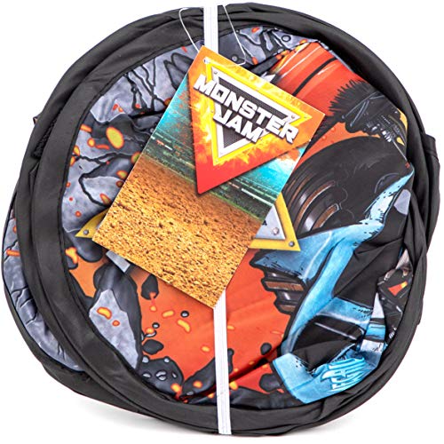 Jay Franco Monster Jam Break Out Pop Up Hamper - Mesh Laundry Basket/Bag with Durable Handles - Features Grave Digger & Megalodon - color: Monster Jam