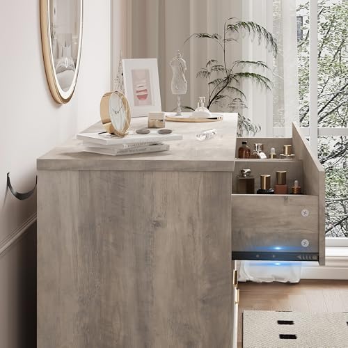 Xixini Dresser for Bedroom, 8 Drawer Wide Modern Chest of Drawers with X-Shaped Sturdy Base, Wood Double Dresser Closet Clothes Storage Organizer, Wooden TV Stand for Living Room, Hallway, Grey - color: Grey, size: 15.6"D x 47.2"W x 37.2"H (8 Drawers)