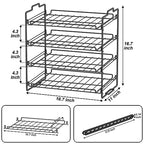 4 Tiers Stackable Can Rack Organizer, Wear-resistant Upgrade Beverage Food Can Dispenser Holder Holds up to 48 Cans for Kitchen Cabinet and Pantry (Black) - color: Black