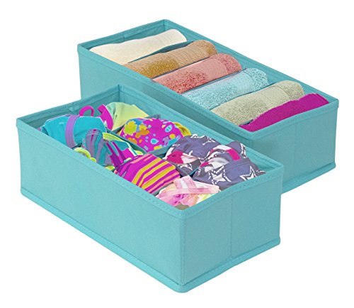 Sorbus® Set of 4 Foldable Drawer Dividers, Storage Boxes, Closet Organizers, Under Bed Organizer (Aqua) - color: Aqua