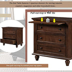 Modern Storage Wood Cabinet with 3-Drawer, Sofa Table Console Table End Table with Pull Out Tray, Accent Table Furniture for Entryway Living Room Bedroom, Fully Assembly Bedside Table (Brown) - color: Brown