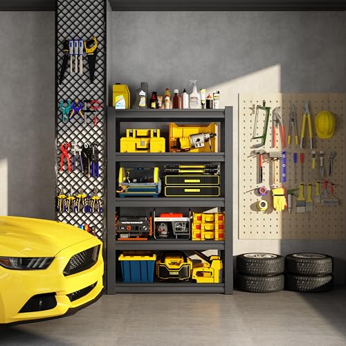 72" H Garage Shelving 2500LBS Heavy Duty Metal Shelving Adjustable 5 Tier Storage Shelves Metal Shelves for Garage Industrial Basement School Warehouse, 15.7" D x 35.4" W x 72" H - size: 15.7" D x 35.4" W x 72" H