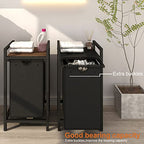 LAATOOREE Laundry Hamper, Two-Color Laundry Basket with Removable Laundry Bag and Top Shelf, Clothes Hamper for Samll Space,Laundry Room, Bedroom, Bathroom - style: 1bag-Black Walnut