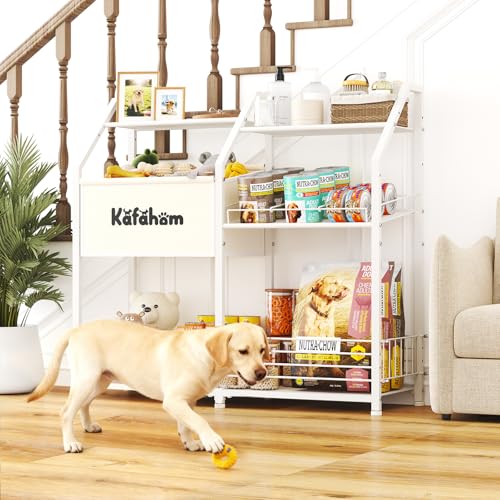KAFAHOM Dog Toy Basket, Large Dog Toy Bin with Can Dispenser, Pet Toy box with Storage Shelf, Dog Stuff with Collar Leash Holder Rod, Ultimate Pet Furniture & Essentials, Dog Lover Gifts - style: Large Elastic Basket