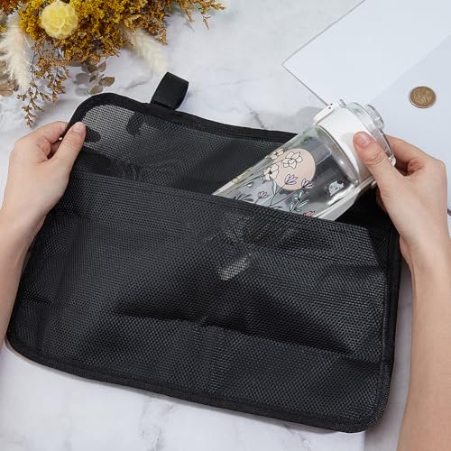 GORGECRAFT 41 * 30cm Beach Chair Hanging Bag Armrest Chair Side Organizer Cloth Bedside Caddy Organizers Black Bed Buk Storage Bag Wheelchair Hanging Side Pocket Bag for Magazines Books Water Bottle - color: Black