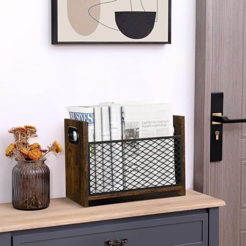 YINMIT Magazine Holder, Magazine Rack Floor, Magazine Storage Basket, File Holder Organizer, Folder Organizer for Magazines, Books, Newspapers, Tablets (Medium) - size: Medium