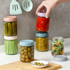 NETANY 6-pack 16 oz Overnight Oats Containers with Lids, Glass jars with Airtight Lids, Wide mouth Mason Salad jars, Glass Food Storage Containers for Snacks Yogurt Spice Sugar - color: Multicolor- 16 oz (6 Pack)