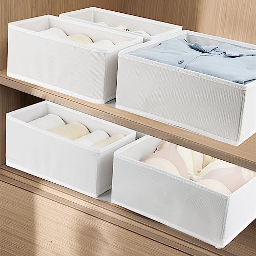 Fordonral 12 Pack Drawer Organizer Clothes, Foldable Fabric Dresser Organizer Closet Organizers and Storage Box for Underwear,Folded Clothes,Baby Clothing,Socks,Bra,Towels,Ties(12 Pack,White) - color: White, size: 12 Pack