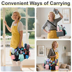 Wearable Large Cleaning Caddy Bag for Housekeeper, Clean Supply Organizer with Adjustable Shoulder, Waist & Handle Straps, Detailing Bag for Kitchen Supplies (Black&Gray) - color: Black&Gray