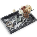 Marble Bathroom Tray,Pure Natural Vanity Tray,Marble Tray for Kitchen Counter Non-Ceramic/Non-Resin,Stone Trays 12 x 8 inch - color: Black White