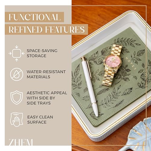 Perfume Tray Valet Tray Night Stand Bedside Organizer| Perfume Organizer Catchall| Perfume Trays for Dresser Vanity Tray for Dresser Countertop| Perfume Holder| Nightstand Organizer Women - color: White 1 Pack, size: 8" x 11" x 1.8"