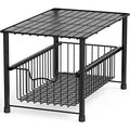 Simple Houseware Stackable Under Sink Cabinet Sliding Basket Organizer Drawer, Black - color: Black