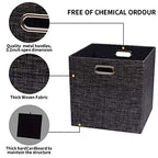 Posprica Collapsible Storage Cubes,11×11 Heavy Duty Fabric Stroage Basket Bins, 4pcs,Black - color: Black, size: 11×11×11/4pcs