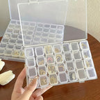 1set Detachable Compartment Jewelry Storage Box Jewelry Divided Into 28/56 Transparent Boxes Nail Art Storage Tools (28 grids,17.5 * 10 * 2.5cm) - color: 28 grids,17.5*10*2.5cm