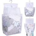 Hanging Collapsible Breathable Mesh Laundry Hamper, White, 24 x 14.2 x 7.5 in - color: White