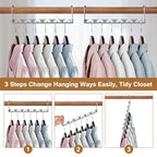 Space Saving Hangers for Clothes 6 Pack, Sturdy Metal Hangers Wardrobe Organizer, Magic Cascading Hanger, Closet Space Saver Closet Organizers and Storage