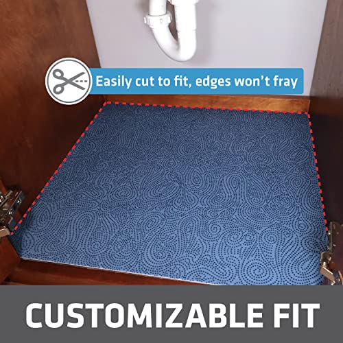 Drymate Premium XL Under Sink Mat, Waterproof Cabinet Protection Mats for Kitchen & Bathroom, Absorbent Shelf Liners, Slip-Resistant, Non-Adhesive, Machine Washable (USA Made)(24”x59”)(Blue) - color: Borage Blue Stucco, size: 24"W x 59"L
