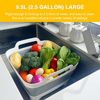 Collapsible Dish Basin & Sink Tub with Drain Plug – 2.4 Gal Baby Bottle Wash Basin, Bottle Washing Bin for RV, Camping, Kitchen | Collapsible Water & Bottle Basin (Grey) - color: Grey 1