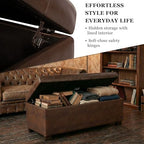 HomePop Large Tufted Storage Bench - Antique Brown - color: Antique Brown
