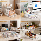 Attelite Makeup Organizer 2-Tier Makeup Storage Cosmetics Organizer with 180° Rotating Design Sturdy durable Versatile Perfume Vanity Organizer for Countertops, Bathrooms, Office Supplies,and Dressers - size: 1 pack