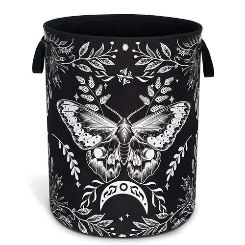 Moth Laundry Basket Oxford Cloth Funny Butterfly Laundry Hamper With Handle Foldable Portable Clothes Storage Basket 18.9 X 16.5 In Storage Bag For Laundry Room/Bathroom/Bedroom/Dormitories - color: Butterflies
