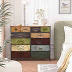 VASICAR Dresser for Bedroom with 12 Drawers, Tall Fabric Drawer Dresser, Chest of Drawers for Closet, Nursery, Bedside, Living Room, Entryway, Hallway (Pattern) - color: Pattern